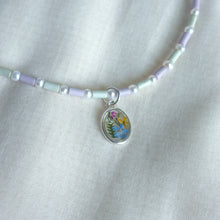 Load image into Gallery viewer, Garden Window ceramic and pearl beaded necklace
