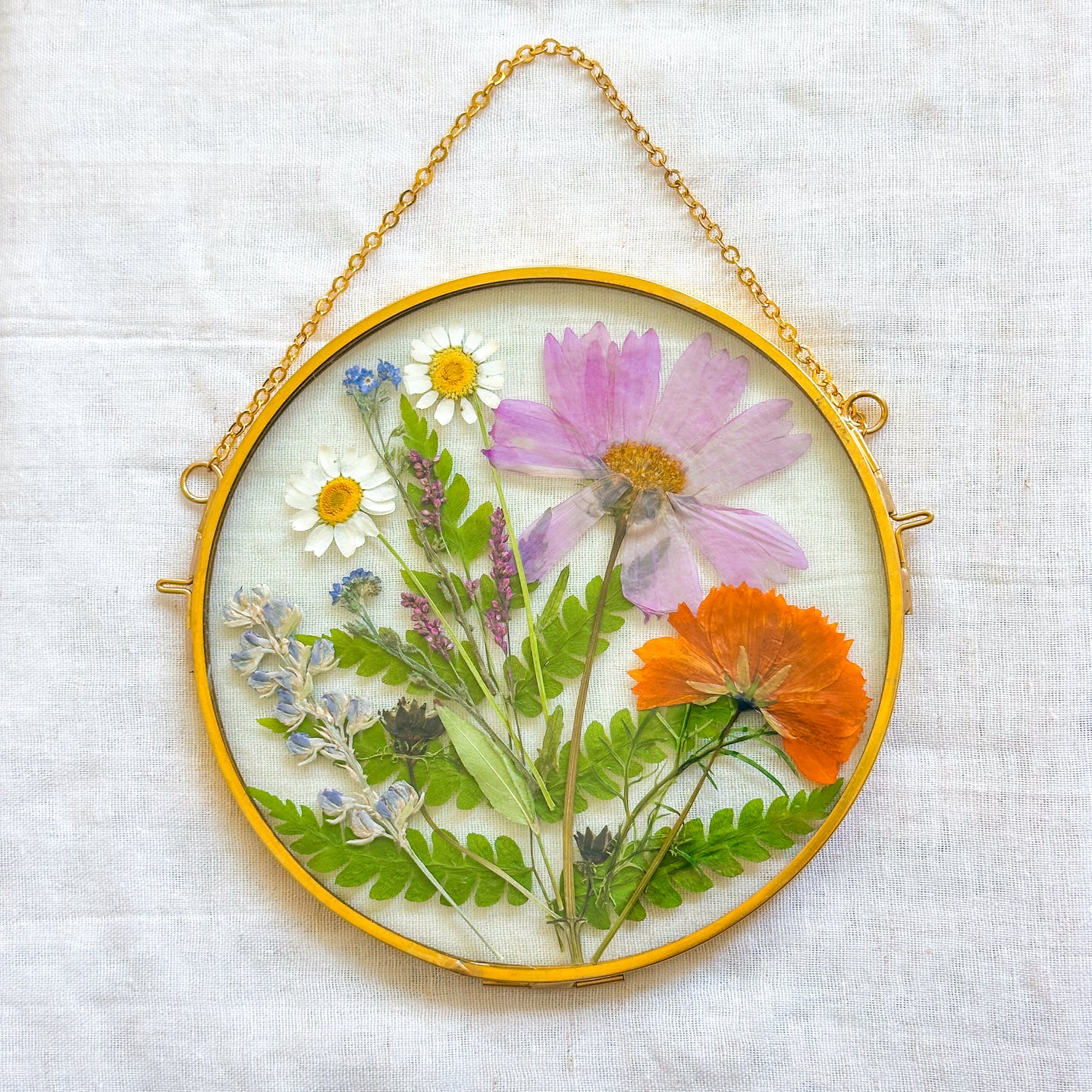Wildflower garden large circle wall hanging no. 1