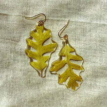 Load image into Gallery viewer, Large oak leaf earrings
