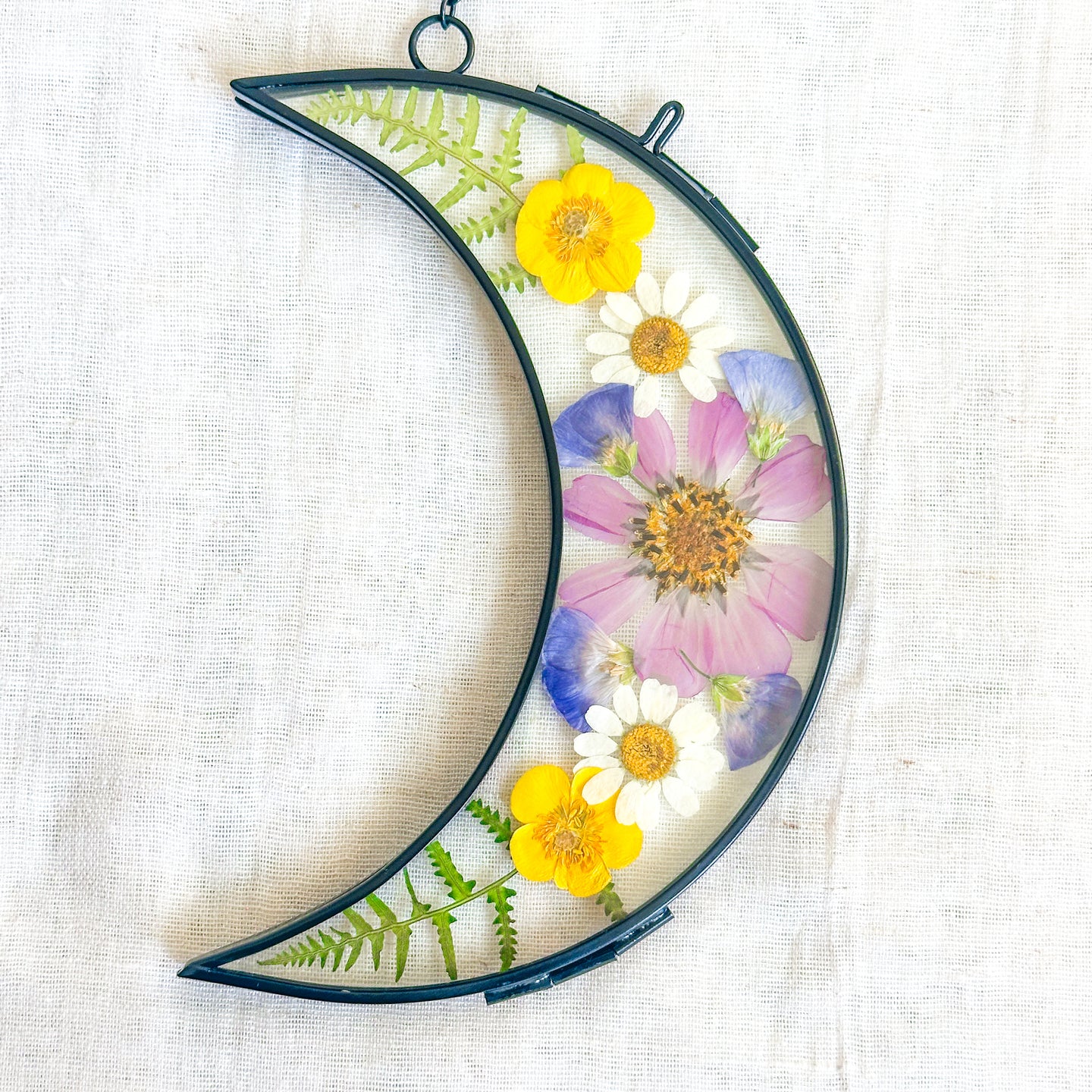 Black moon pink cosmo bloom wall hanging no.1