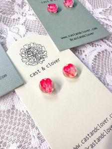 Heart rose petal studs