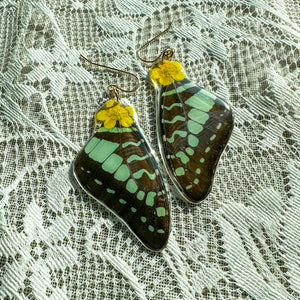 Buttercup blue wing earring