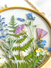 Load image into Gallery viewer, Wildflower garden gold 5” circle wall hanging

