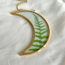 Load image into Gallery viewer, Fern gold crescent moon wall hanging
