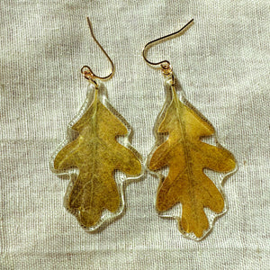 Large oak leaf earrings