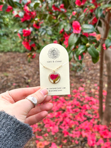 Framed rose bud necklace