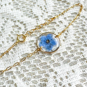 Forget-me-not chain bracelet