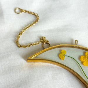 Buttercup gold crescent moon wall hanging