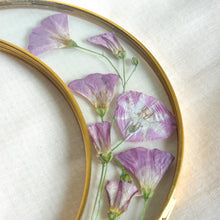 Load image into Gallery viewer, Morning glory gold crescent moon wall hanging
