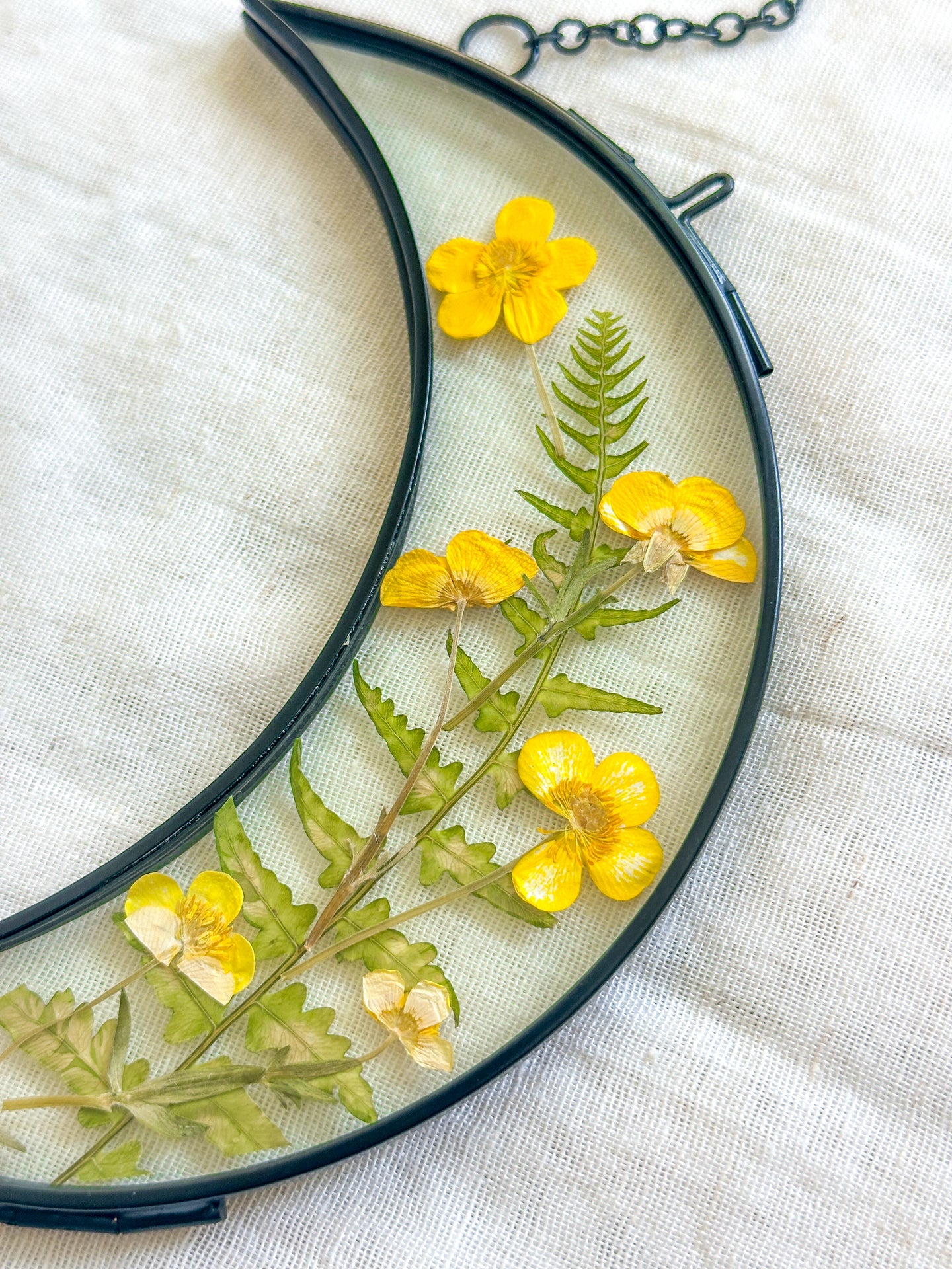 Buttercup black crescent moon wall hanging
