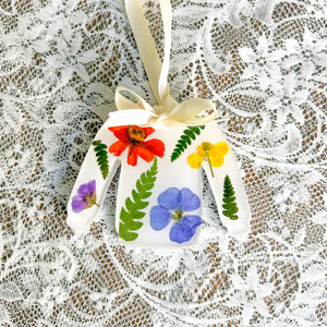 Wildflower white sweater ornament