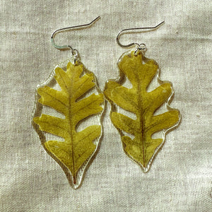 Large oak leaf earrings