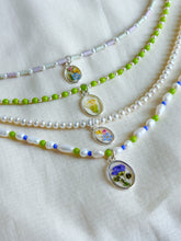 Load image into Gallery viewer, Blue flax freshwater pearl beaded necklace (no. 1)
