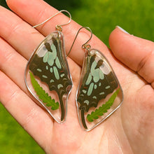 Load image into Gallery viewer, Fern swallowtail wing earrings
