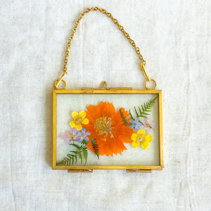 Sulfur cosmo bloom small rectangle hanging