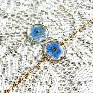 Forget-me-not chain bracelet