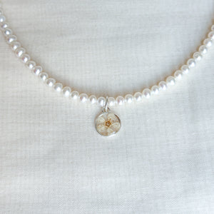 Chokecherry freshwater pearl beaded charm necklace