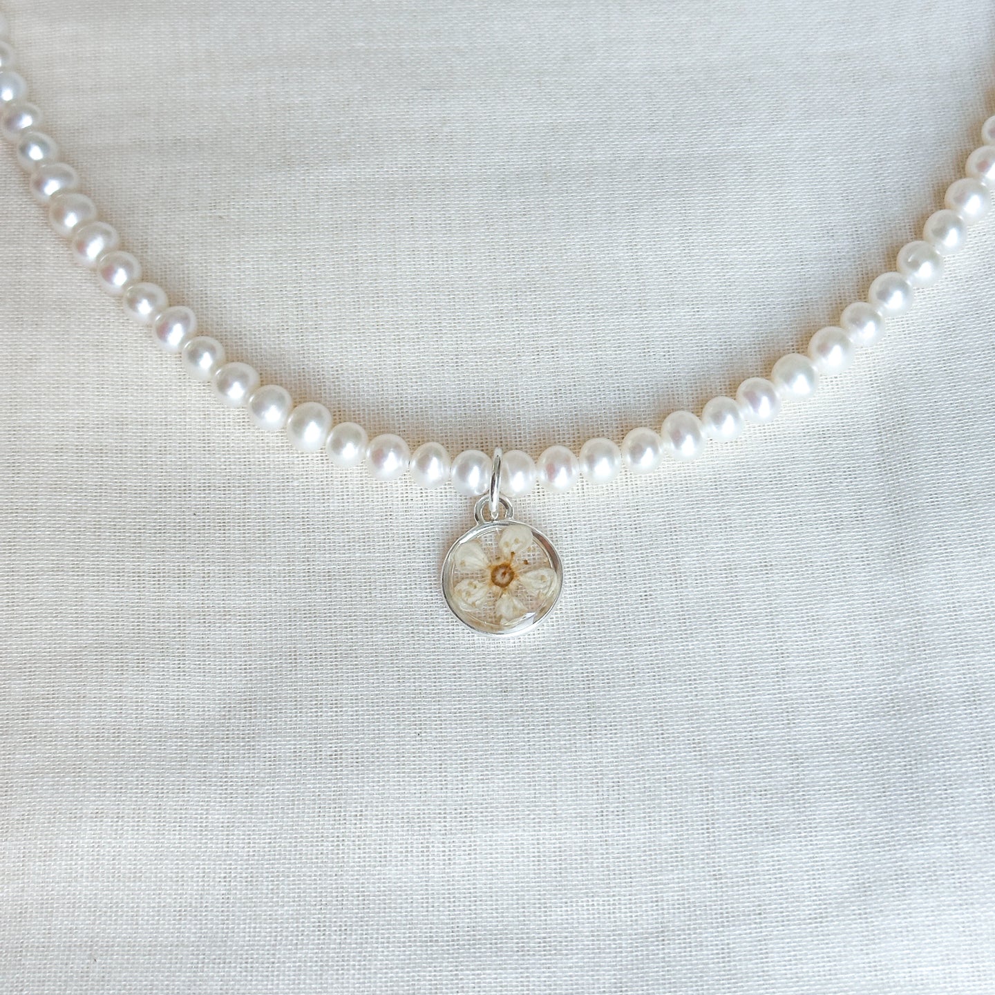 Chokecherry freshwater pearl beaded charm necklace