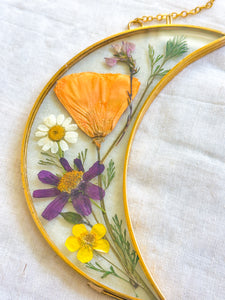 Gold moon poppy wall hanging