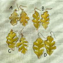 Load image into Gallery viewer, Large oak leaf earrings
