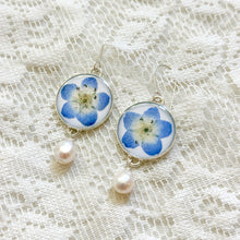 Load image into Gallery viewer, Baby Blue Eyes pearl drop earrings

