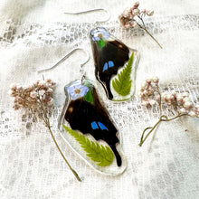 Load image into Gallery viewer, Purple spotted swallowtail wing earrings
