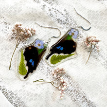 Load image into Gallery viewer, Purple spotted swallowtail wing earrings
