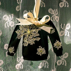 Queen Anne's Lace snowflake sweater ornament