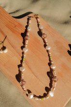 Load image into Gallery viewer, Eileen Necklace | Pressed nettleleaf beads and freshwater pearls
