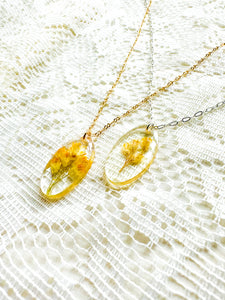 Goldenrod oval necklace