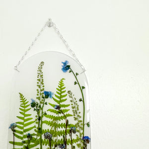 White forget-me-not arch wall hanging