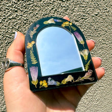 Load image into Gallery viewer, Black wildflower medley pocket mirror
