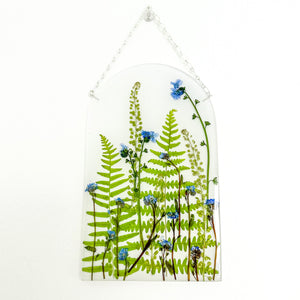 White forget-me-not arch wall hanging