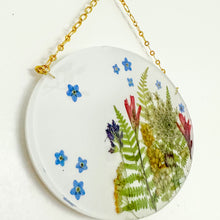 Load image into Gallery viewer, White wildflower garden small oval wall hanging
