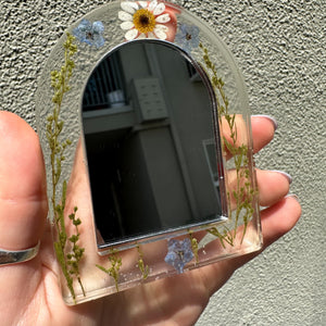 Sage and daisy pocket mirror