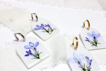 Load image into Gallery viewer, Porcelain Lobelia arch earring
