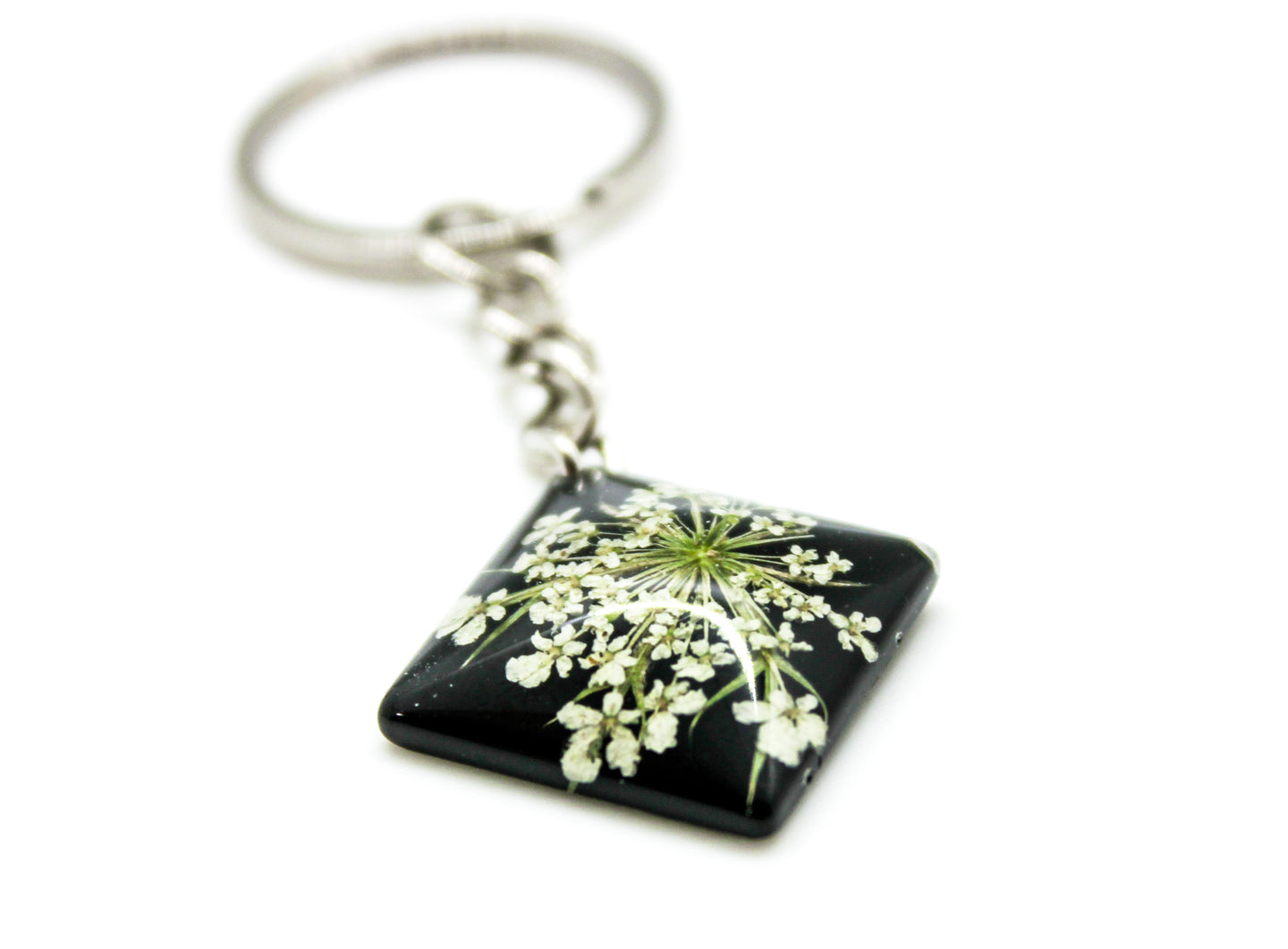 Queen Anne’s Lace square keychain