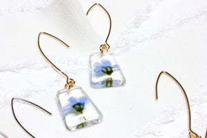 Forget-me-not drop earring