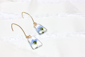 Forget-me-not drop earring